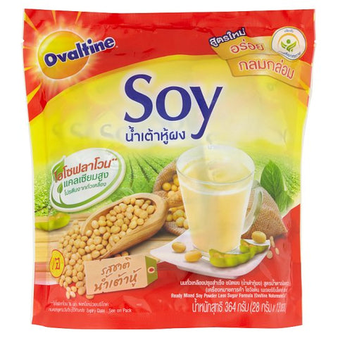 Ovaltine Soy โอวัลติน ซอยย์ นมถั่วเหลืองปรุงสำเร็จชนิดผง สูตรน้ำตาล น้อยกว่า 28 กรัม x 13 ซอง **1 แพ็ค**