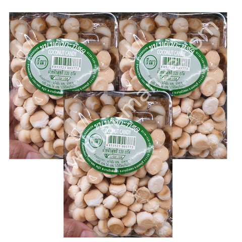 ขนมผิงกะทิ Coconut Candy วีณา 120 g. 3 ห่อ