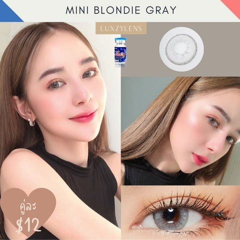 คอนแทคเลนส์ รุ่น MINI BLONDIE GRAY ยี่ห้อ Luxzylens ชนิดรายเดือน