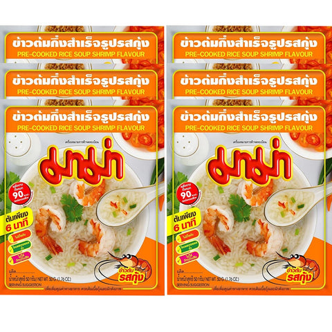 มาม่าข้าวต้มกุ้ง 50 กรัม แพ็ค 6 ซอง