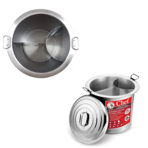 หม้อก๋วยเตี๋ยว 3 ช่อง หน้ากว้างของปากหม้อ 40 เซนติเมตร ตราม้าลาย