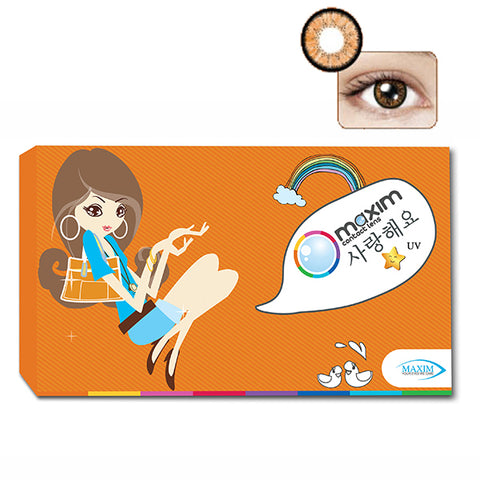 คอนแทคเลนส์ MAXIM รายเดือน กล่องส้ม สีน้ำตาล Choco Brown 0.0ถึง-9.00