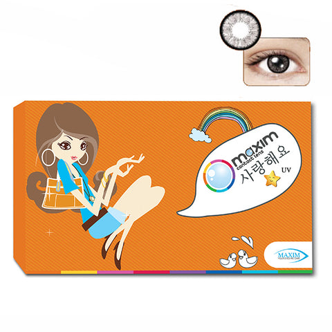 คอนแทคเลนส์ MAXIM รายเดือน กล่องส้ม สีเทา Moon Grey 0.0ถึง-9.00