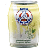 นมตราหมีโกลด์ ผสมชาขาว เครื่องดื่มนมไขมันต่ำ 140 มล. 24 กระป๋อง