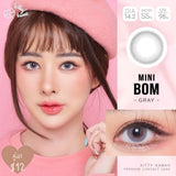คอนแทคเลนส์ Kitty Kawaii Mini Bom Gray ขนาดมินิ💖 ชนิดรายเดือน มีค่าสายตา