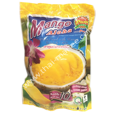 สาคูมะม่วงครีม ตราคุณปุ้ม (Mango Aloha) (Japioca Pearl with Mango)